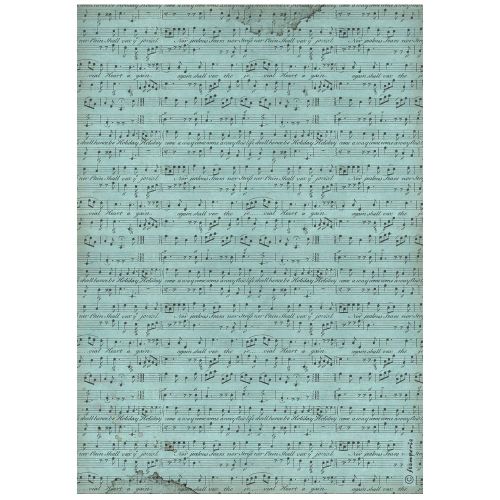 STAMPERIA, A4 Rice Paper  Music background score