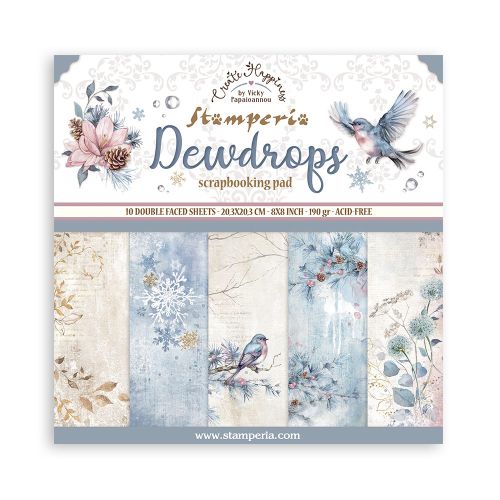 SCRAPBOOKING SMALL PAD 10 SHEETS CM 20,3X20,3 (8"X8") - Create Happiness Dewdrops