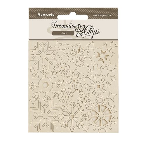 Decorative Chips Create Happiness Dewdrops snowflakes 14 x 14 cm.