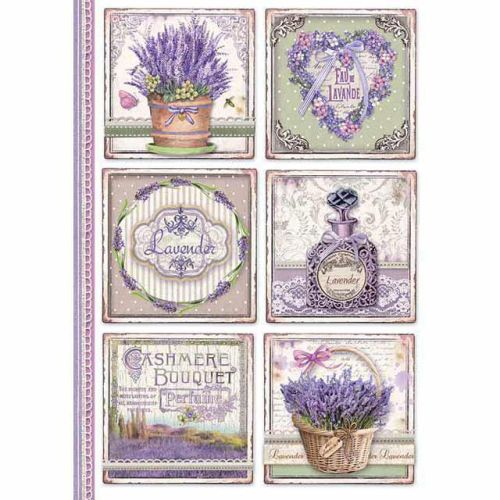 STAMPERIA, A4 Rice Paper Provence cards