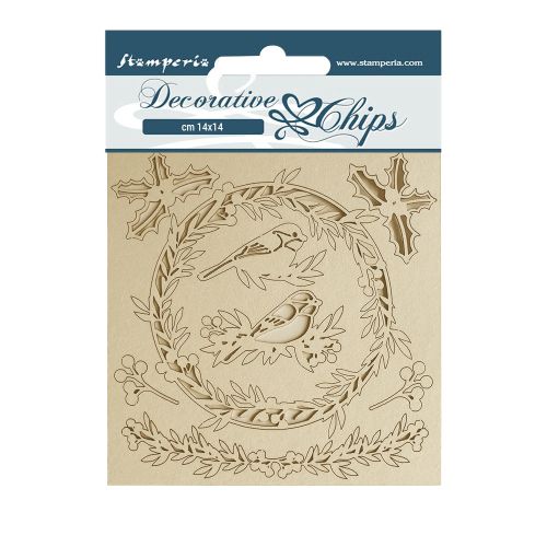 Decorative Chips Romantic Christmas Garland 14 x 14 cm.