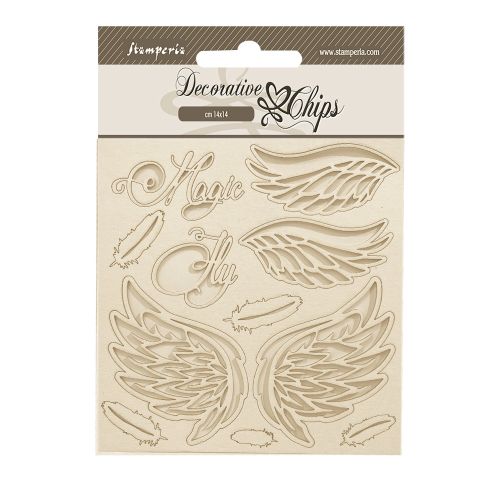 Decorative Chips Wonderland wings - Чипборд 3D елементи 14 х 14 см.