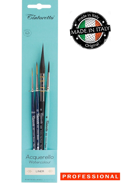 TINTORETTO SET "LINER" BRUSHES 4 pcs