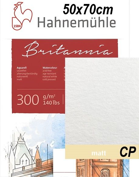 HAHNEMUHLE WATERCOLOUR BRITANNIA МАТ 300gsm 50x70cm COLD PRESSED