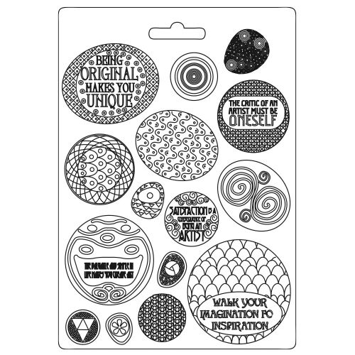 Soft Mould A4 - Klimt rounded patterns - Профи серия форми за моделиране и отливки  молд 