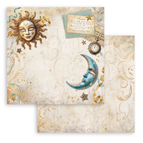 STAMPERIA, Masquerade sun and moon 12x12 Inch Paper Sheets