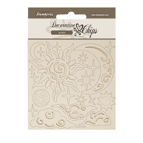 Decorative Chips - Masquerade sun and moon - Чипборд 3D елементи 14 х 14 см.