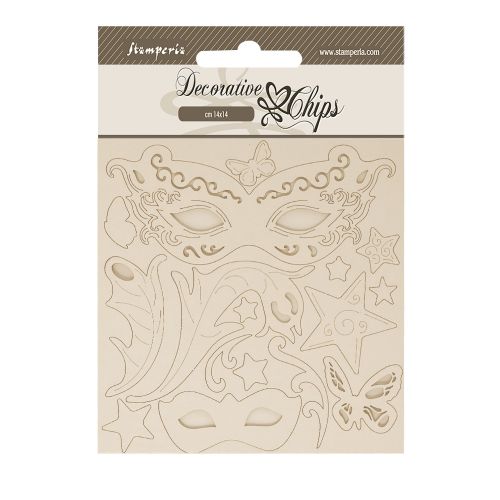 Decorative Chips - Masquerade masks - Чипборд 3D елементи 14 х 14 см.