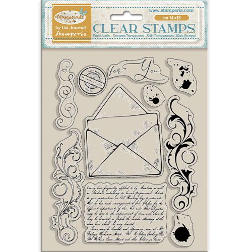 Acrylic stamp cm 14x18 - Masquerade letter