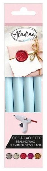 Aladine - 4 Wax Sticks PASTEL BLUE - Wax Seal - for Wax Gun 