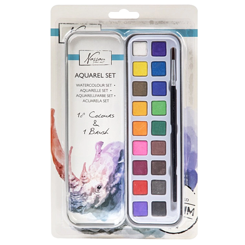 NASSAU FINE ART AQUARELL 18 + brush