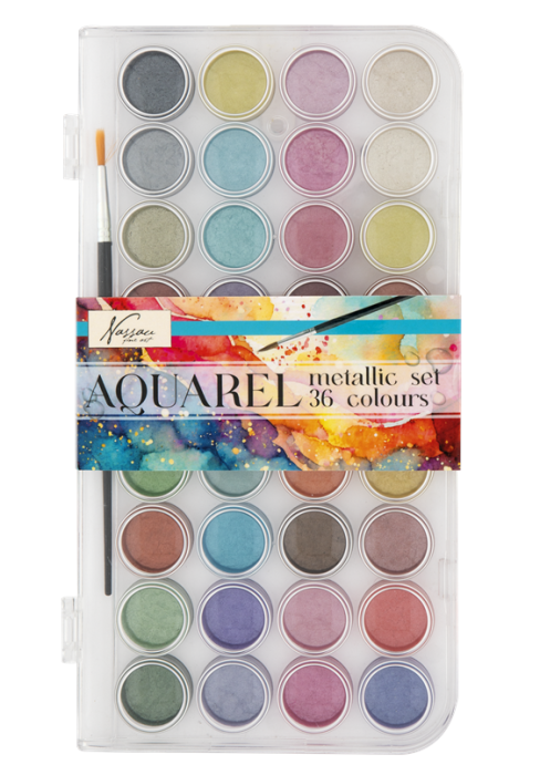 NASSAU METALLIC AQUARELL SET 36