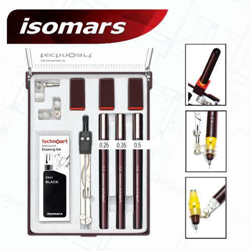 ISOMARS TECHNO  - Set 3 Technical Pens