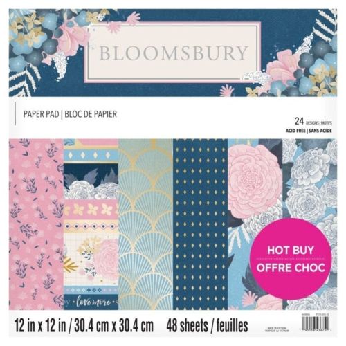 Bloomsbury 12x12 Inch Paper Pad  - Дизайнерски блок 12"х12" / 48листа 