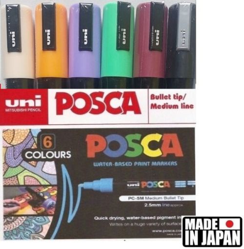 POSCA MARKER SET MEDIUM - Комплект акрилни маркери  6 специални цветове