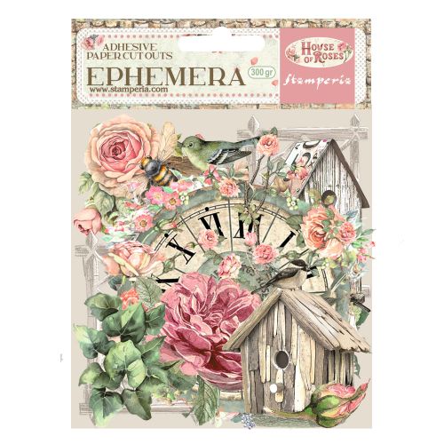 Ephemera - House of Roses -  Kомплект самозалепващи хартиени елементи - 16 х 16 см.