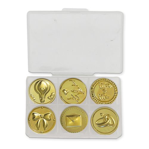 Stampera, Set 6 seals diam cm 2,5 - Комплект клишета за восъчни печати, сет 3 - Wedding