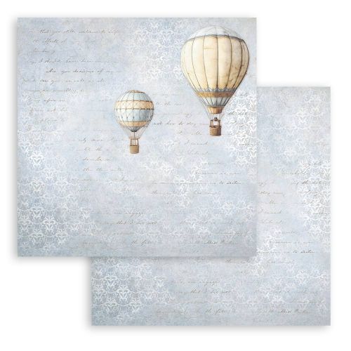 STAMPERIA, Timeless air balloons - Дизайнерски скрапбукинг картон 30,5 х 30,5 см.