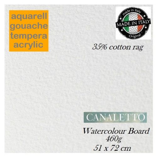 Canaletto WATERCOLOUR  BOARD 460g  - АРТ КАРТОН с памучно съдържание 35% / 51х72cm / 