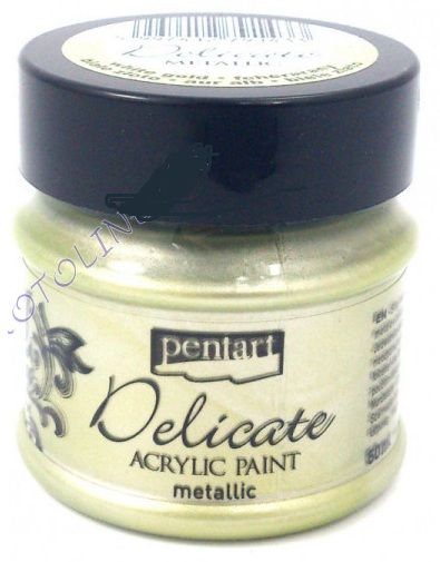 PENTART - DELICATE ACRYLIC PAINT METALLIC - White Gold