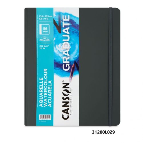 Canson Graduate Watercolour Book - Скечбук с твърди корици за акварел 56 стр  / 250g 