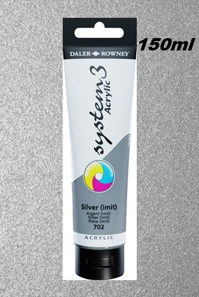 DALER-ROWNEY SYSTEM 3 ACRYLIC 150ml - Екстра фини АКРИЛНИ БОИ #  SILVER IMIT.