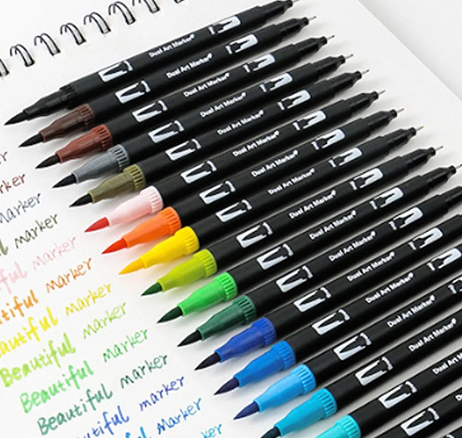  AQUARELL DUAL TIP BRUSH MARKERS 12