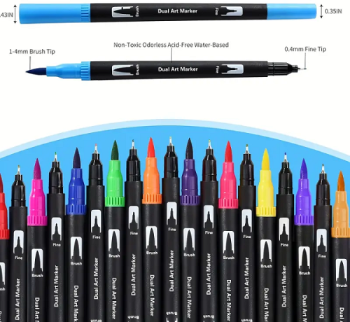Aкварелни ДВУВЪРХИ маркери 12  - AQUARELL  DUAL TIP BRUSH MARKERS 12