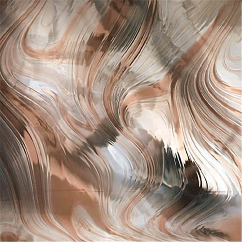 OCENSIDE Spectrum, USA - Cinnamon/Clear/White Baroque™ - Арт стъкло за Витражи 40х61