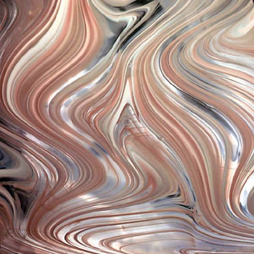 OCENSIDE Spectrum, USA - Cinnamon/Clear/White Baroque™ - Арт стъкло за Витражи 40х61