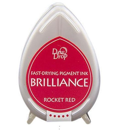 BRILLIANCE DewDrop Pigmet Ink, Japan - Тампон с бързо съхнещо мастило - ROCKET RED