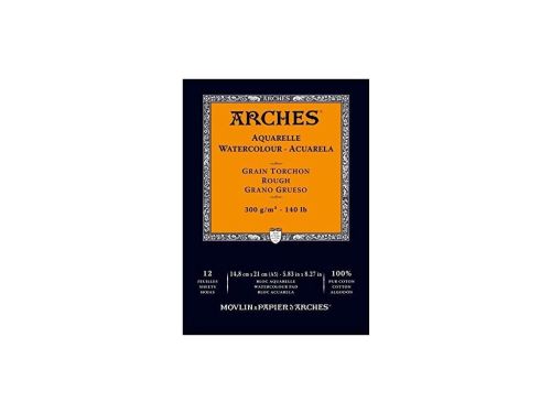 АКВАРЕЛЕН блок ARCHES ROUGH 300g 12л 14.8 x 21 cm.
