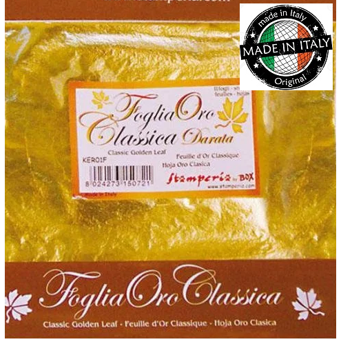 FOGLIA ORO GOLD - ЗЛАТЕН ВАРАК  11 листа пакет 14Х14см