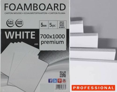 DR, FOAM BOARD WHITE 700x1000mm / 5MM, 5 pcs