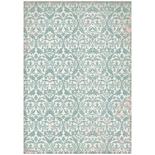 STAMPERIA - Venice City of Art turquoise tapestry - Оризова декупажна хартия A4