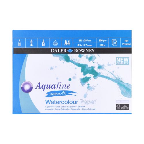 DR AQUAFINE PAD SMOOTH 300g A4 - АКВАРЕЛЕН блок HP 12л A4 