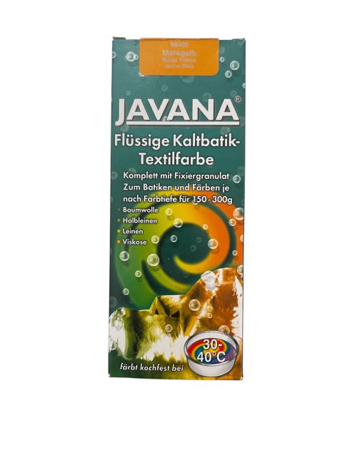 Javana, Germany - Течна текстилна боя за батика и цялостно боядисване 30/40 градуса - Топло жълто