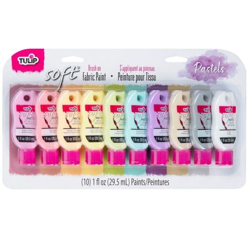 Matte Brush-On Soft Fabric Paint Pastel 10x1 fl oz 