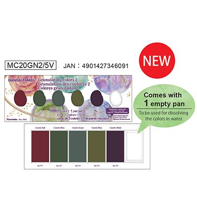 Gansai Tambi Granulating Colors set2, 5 Colors set