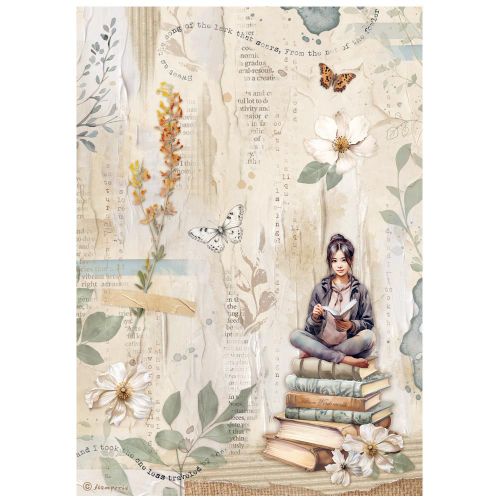 Stamperia Rice Paper - Secret Diary books| A4 for Decoupage