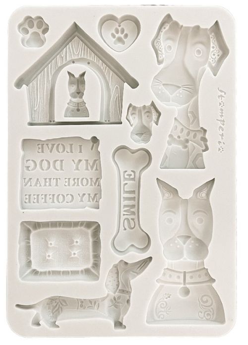 Silicon mould A5 - Furry Friends I love my dog - Силиконова форма за моделиране молд
