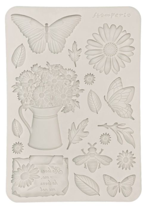 Silicon mould A5 - daisy and butterfly - Силиконова форма за моделиране молд