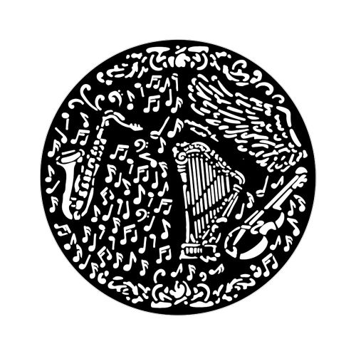 Thick stencil cm 18X18 - Music violin and trumpet