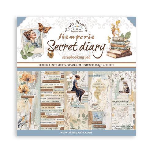 SCRAPBOOKING PAD 10 SHEETS - Create Happiness Secret Diary