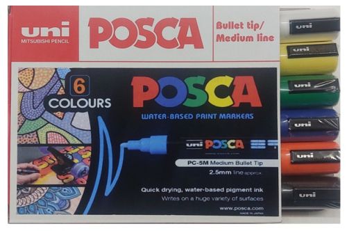 Акрилни маркери комплект  6 POSCA MARKER SET MEDIUM