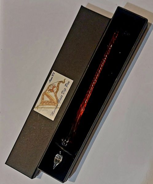 Кристална перодръжка Murano Glass Dip Pen - AMBER