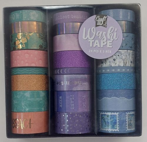 WASHI RICE tape BOX  - Японско деко тиксо 24бр Х 3м
