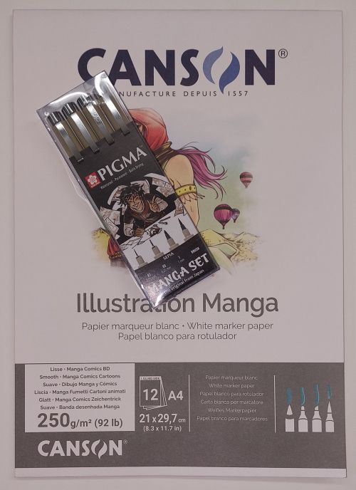 Скицник Canson Illustration + PIGMA  Japanese marker КОМПЛЕКТ