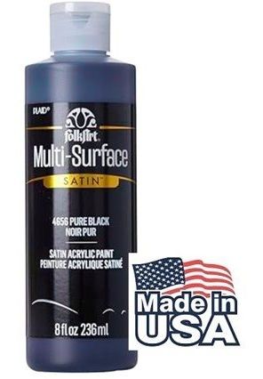 Декорфин акрилна боя за всякаква повърхност MULTI-SURFACE SATIN 59мл. - PURE BLACK