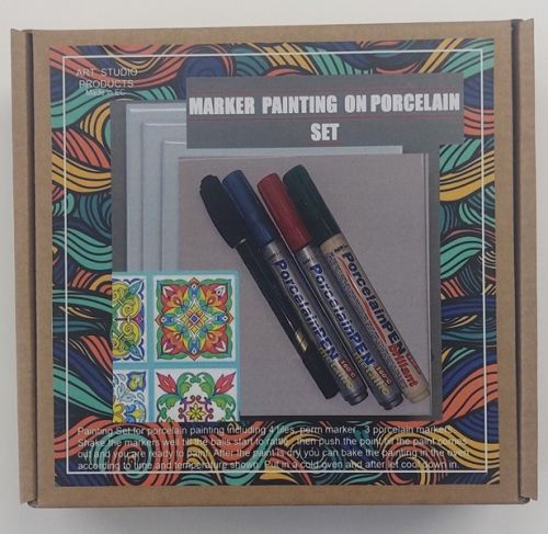 Комплект ART STUDIO  за рисуване върху порцелан с маркери 